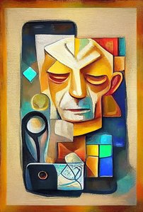 Inspiriert von Picasso, Abstrakte surrealistische Malerei
