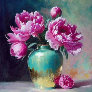 Rosa Blumenmalerei, abstrakte botanische Zeichnung