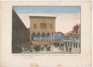Blick auf das Rathaus von Udine von familie Remondini (attributed to)