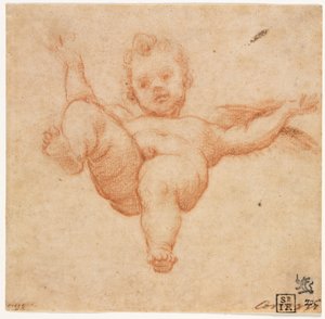 Fliegender Amor von follower of Annibale Carracci