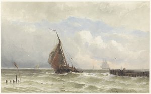 Hafen von Vlissingen mit einlaufendem Segelschiff