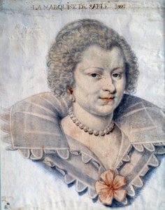 Porträt der Schriftstellerin Magdeleine de Souvre, Marquise de Sablé (1599-1678), Tochter von Gilles de Souvres, Marquis de Courtenaux von or Dumoustier Daniel Dumonstier