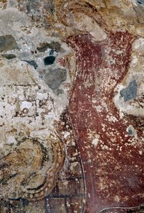 Fresko in der byzantinischen Kirche von Agios Georgios, Vathi, Kreta, Griechenland (Foto)