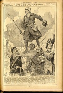 Agenda Buvard du Bon Marche 1917 - Illustration von Job (Jacques Marie Gaston Onfray und Breville): Wir werden sie haben! 1916 - Krieg von 14-18, Medizin, Gesundheit, Uniformen, Große Schlachten, Rüstung - Soldaten, Gallier - Historisch von pseudonym for Onfray de Breville Jacques Job