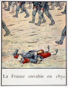 Frankreich 1870 besetzt (ein toter Soldat auf dem Schlachtfeld) - in „Petite histoire de France“ von Jacques Bainville, ed. Mane