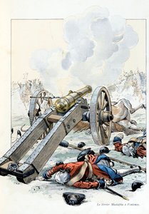 Illustration aus dem Buch „A la gloire des betes“ von A. Fabre, Zeichnungen von Jacques Marie Gaston Onfray de Breville dit JOB: Krieg der Österreichischen Erbfolge: die Hefe Mustapha in Fontenoy von pseudonym for Onfray de Breville Jacques Job