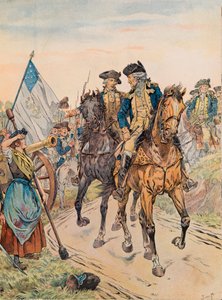 Jacques Marie Gaston Onfroy de Breville - George Washington trifft Molly Pitcher während der Schlacht von Monmouth am 28. Juni 1778 von pseudonym for Onfray de Breville Jacques Job