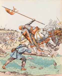 Der Schnitter von Bouvines (Bauer, der an der Schlacht von Bouvines 1214 teilnahm), Privatsammlung