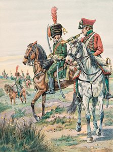 Uniform der französischen Truppen zu allen Zeiten: Trompeter der Leichten Pferde von Arenberg (1807)