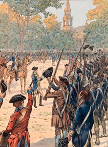 Jacques Marie Gaston Onfroy de Breville dit JOB (1858-1931) - Verlesung der Unabhängigkeitserklärung vor der Armee in Anwesenheit von George Washington am 9. Juli von pseudonym for Onfray de Breville Jacques Job