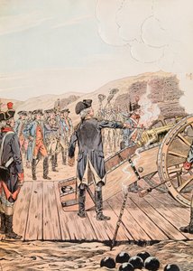 Der erste Schuss im Hauptquartier von Yorktown im September 1781