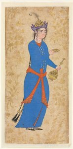 Prinzessin mit Weinflasche und Becher, ca. 1550-1600 von School Iranian