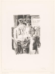 Paar am Tisch von unknown (signed by artist)
