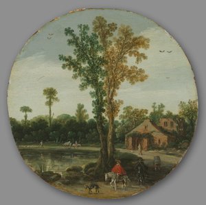 Reisende an einem See, 1625 von van de Velde Esaias