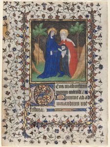 Blatt aus einem Stundenbuch: Die Heimsuchung von workshop of Boucicaut Master