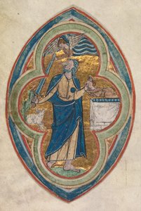 Miniatur aus einem Kompendium in historiae genealogia Christi von Peter Poitiers: Das Opfer Isaaks