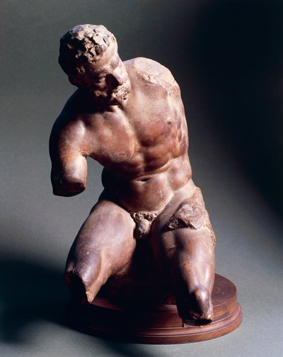 Männlicher Akt, ca. 1572, von Giambologna, Terrakottaskulptur von Giambologna
