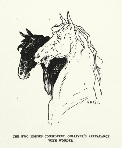 Illustration zu Gullivers Reisen von Jonathan Swift von (after) American School
