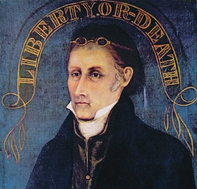 Patrick Henry, dargestellt mit der Legende 