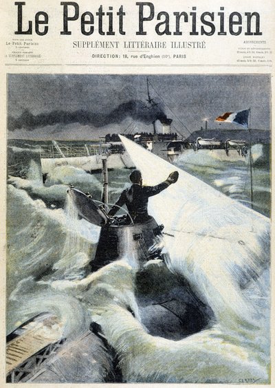Erfahrung des U-Boots „Le Morse“ - in „Le Petit Parisien“ vom 11.08.1901 von (after) Carrey