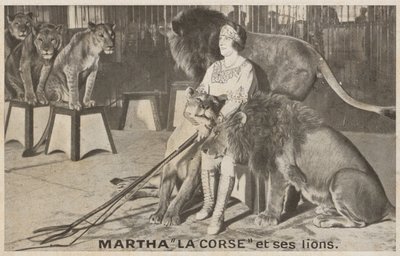 Martha "La Corse" und ihre Löwen von (after) French Photographer