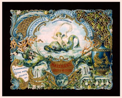 Werbekarte für Mazerand-Drucker, Cirey-sur-Vezouze, Frankreich von (after) French School