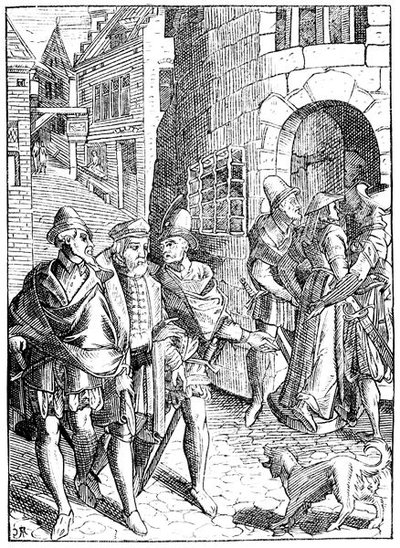 Das Gefängnis des Provost, rue de la Tannerie, Paris, nach einem Holzschnitt in 