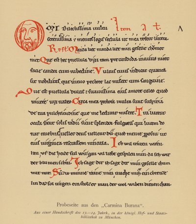 Seite aus der Carmina Burana von (after) German School