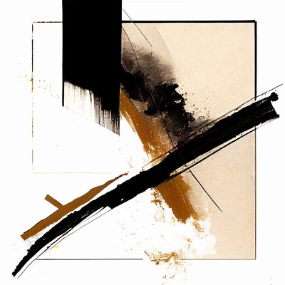 Schwarze & Beige Diagonale Striche von F. Abderrahim