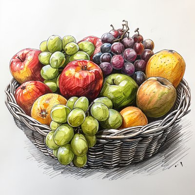 Korb mit Früchten von F. Abderrahim