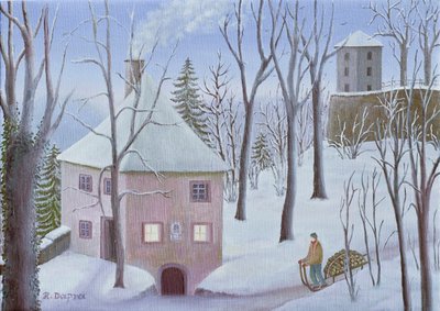 Mönchsberg Gasse 13 im Winter von Regine Dapra