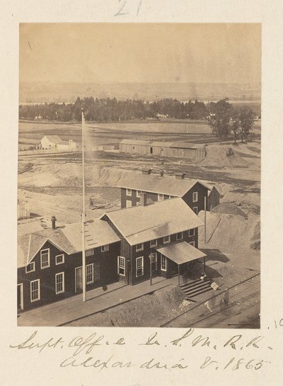 Büro des Superintendenten, United States Military Railroad, Alexandria, Virginia von A.J. Russell