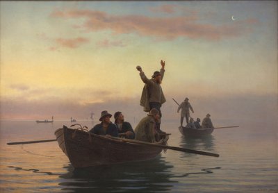 Hornfischfang mit Treibnetz. Früher Morgen von A. Dorph