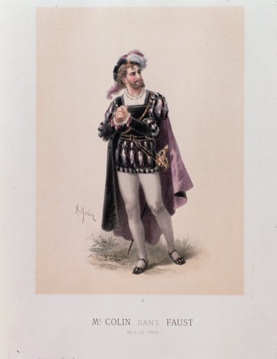 Monsieur Colin in der Rolle des Faust, Oper von Charles Gounod von A. Morton