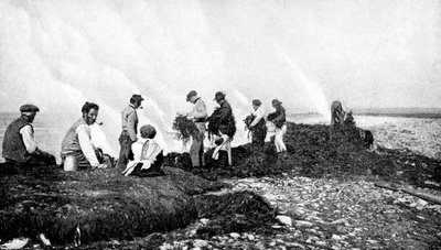 Brennender Seetang für Kelp, Aran-Inseln, Irland, 1922 von A. W. Cutler