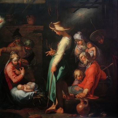 Die Anbetung der Hirten von Abraham Bloemaert