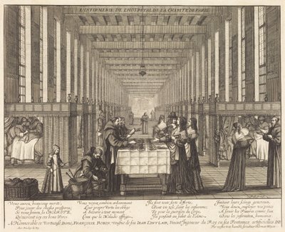 Die Krankenstation des Krankenhauses der Charité in Paris von Abraham Bosse