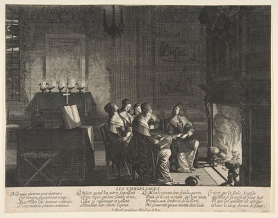 Die klugen Jungfrauen ruhen, während sie auf die Ankunft des Bräutigams warten von Abraham Bosse