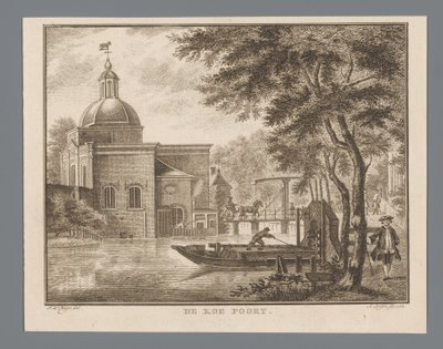 Gezicht op de Koepoort te Leiden von Abraham Delfos