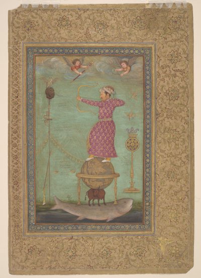 Jahangir schießt den Kopf von Malik Ambar, frühes 17. Jahrhundert von Abu