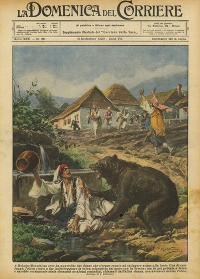 In Bokain (Bosnien) griff ein Bär zwei Frauen an, die Wasser aus der Quelle holen wollten von Achille Beltrame