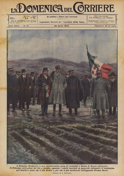 Der Kronprinz bei einem charakteristischen Bauernwettbewerb in Rocca di Mezzo (Abruzzen) von Achille Beltrame