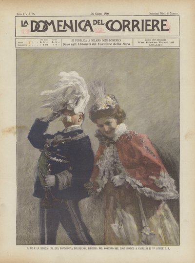 Der König Und Die Königin, Von Einer Momentaufnahme Bei Ihrer Ankunft In Cagliari Am 12. April von Achille Beltrame