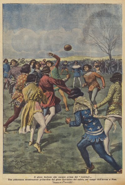 Das italienische Spiel, das vor dem Fußball entstand von Achille Beltrame
