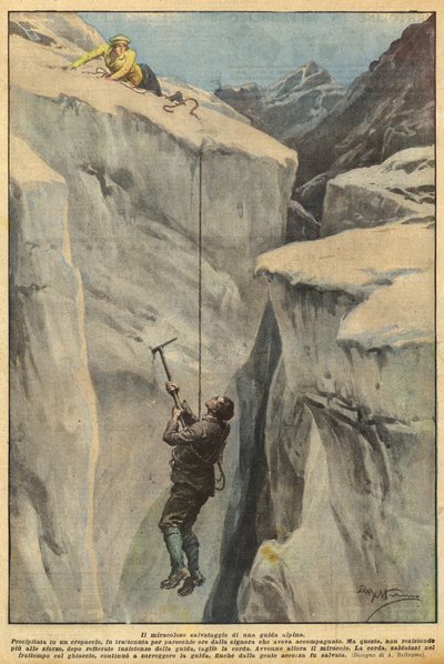 Die wundersame Rettung eines Bergführers von Achille Beltrame