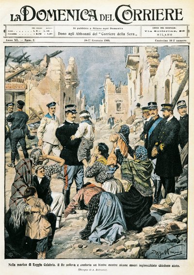Italien, Mailand, König von Italien besucht Reggio Calabria von Achille Beltrame