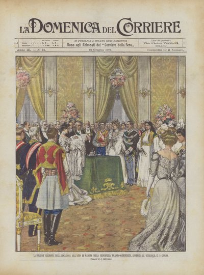 Die feierliche Zeremonie der Registrierung der Geburt der Prinzessin Jolanda-Margherita von Achille Beltrame
