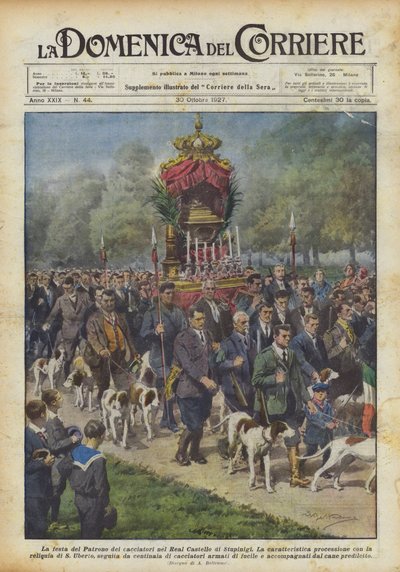 Das Fest des Schutzpatrons der Jäger im Königlichen Schloss von Stupinigi von Achille Beltrame
