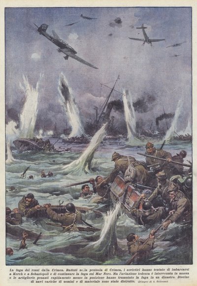 Die Flucht der Roten aus der Krim von Achille Beltrame