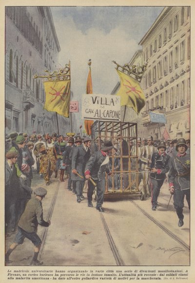 Die Universitätsanfänger haben in verschiedenen Städten eine Reihe von unterhaltsamen Veranstaltungen organisiert von Achille Beltrame